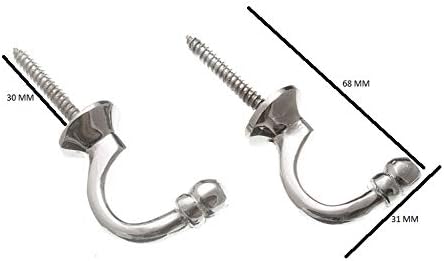 10 X Chrome-Plated Ball End Curtain Tie Backs, 40mm - Set of 2